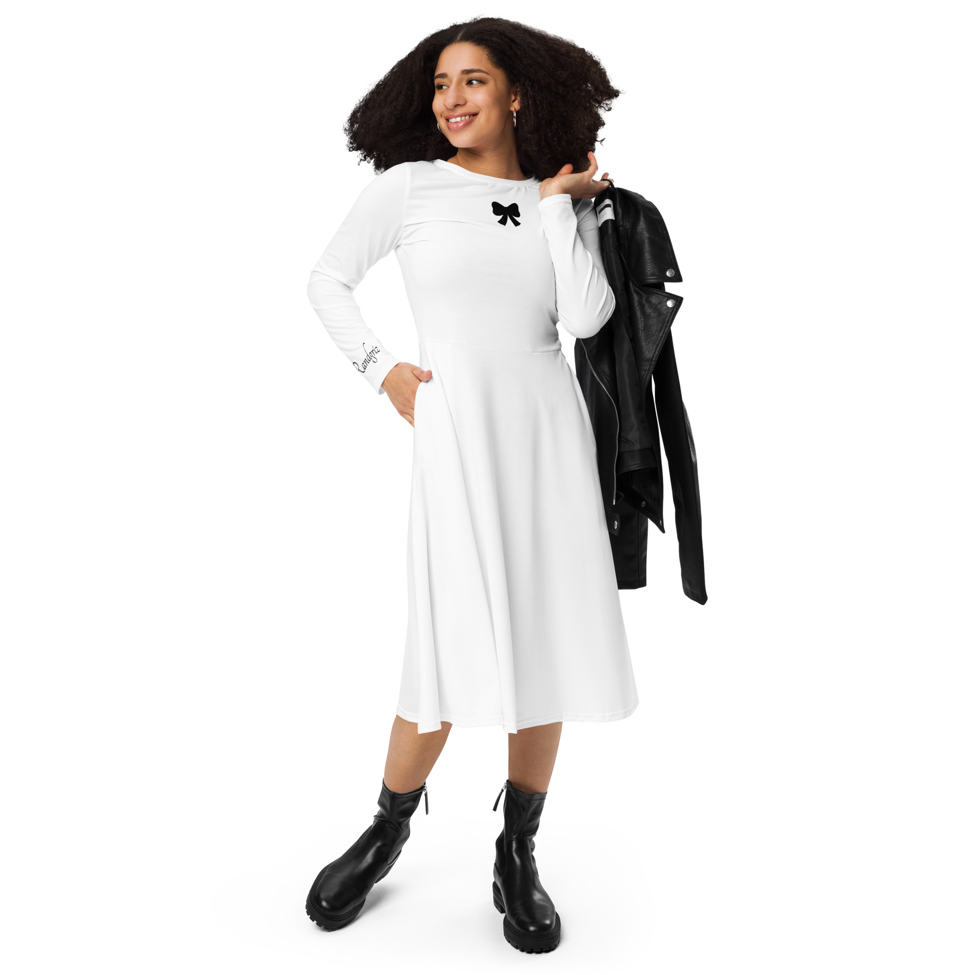 Hrist long sleeve midi dress.