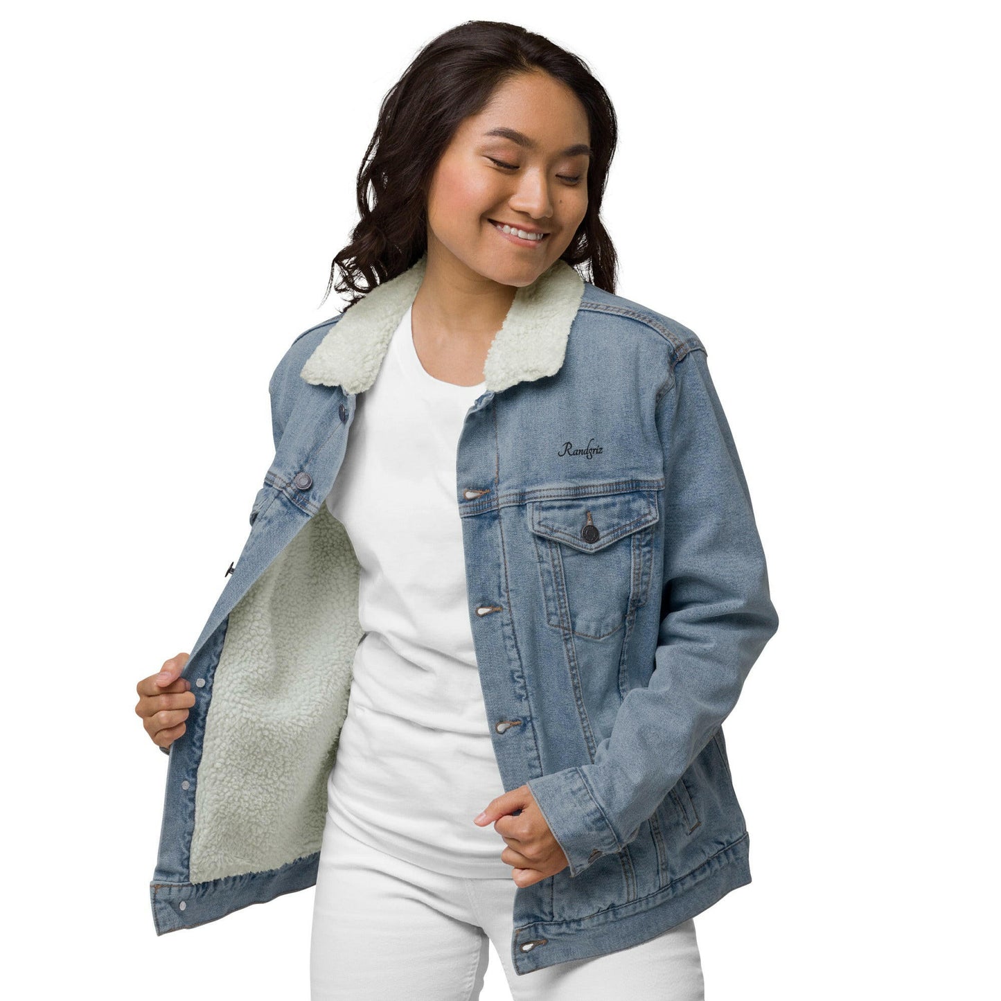 Brunhilde denim sherpa jacket.