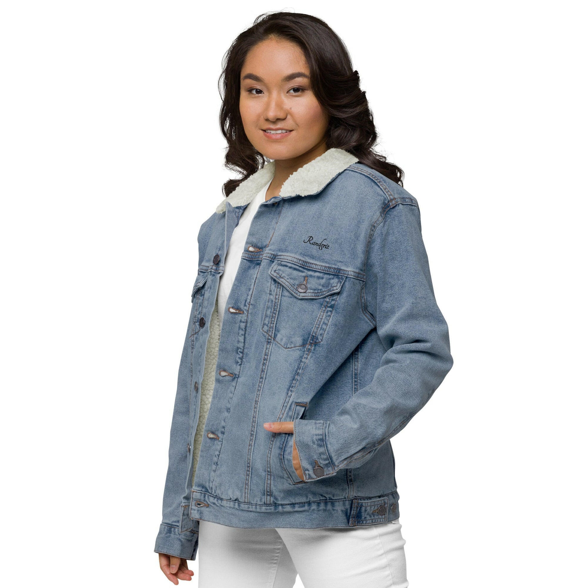 Brunhilde denim sherpa jacket.